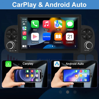 AWESAFE 7 Pollici Autoradio Android 12 per Fiat Panda (2013-2021) Car Radio 1 DIN (2+32GB) con CarPlay Android Auto FM RDS GPS Bluetooth WIFI USB Comandi al volante AWESAFE