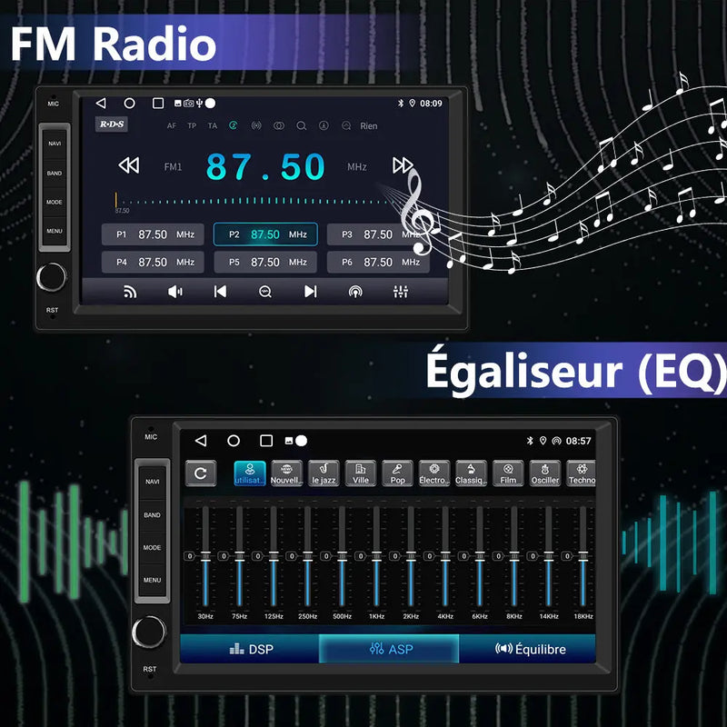 AWESAFE 7 Pollici Autoradio Android 13 universale 1 DlN Radio,supporto Bluetooth WiFi Navigazione GPS FM RDS AWESAFE SHOP