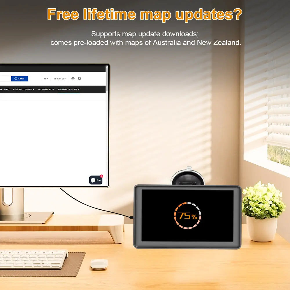 AWESAFE 7 inch Bluetooth GPS Navigation for Cars Australia with Reversing Camera Car Sat Nav for Trucks Lorry Maps Updates POI Postcode AWESAFE