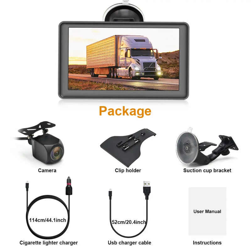 AWESAFE 7 inch Bluetooth GPS Navigation for Cars Australia with Reversing Camera Car Sat Nav for Trucks Lorry Maps Updates POI Postcode AWESAFE