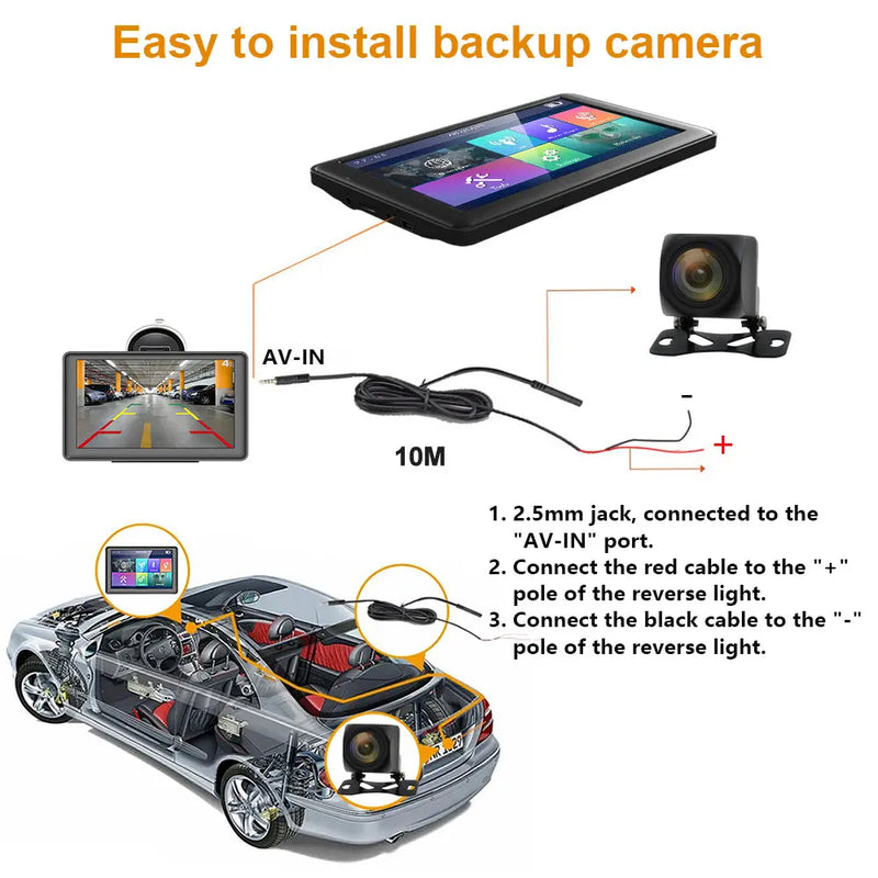 AWESAFE 7 inch Bluetooth GPS Navigation for Cars Australia with Reversing Camera Car Sat Nav for Trucks Lorry Maps Updates POI Postcode AWESAFE