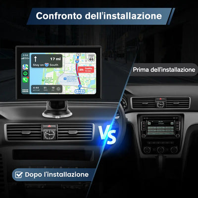 AWESAFE 7 pollici Portatile CarPlay Auto con Telecamera per la retromarcia - FM, AUX, Bluetooth 5.0,Wireless Carplay & Android Auto- con 7-32V Auto/Camion AWESAFE