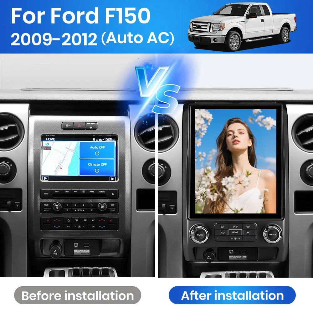 AWESAFE 8-Core 4GB+64GB Car Radio Stereo for Ford F150 2009-2012, Android 13 12.1 Inch T-StyleTouch Screen Stereo, Wireless Apple CarPlay & Android Auto, GPS, WiFi, Bluetooth, DSP, Backup Camera AWESAFE