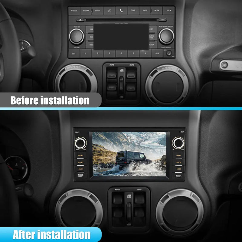 AWESAFE 8 Core Android 13 Car Radio Stereo for Dodge RAM 2009-2012 Avenger Challenger Jeep Wrangler, 7 Inch Touch Screen with Wireless CarPlay Android Auto Backup Camera AWESAFE