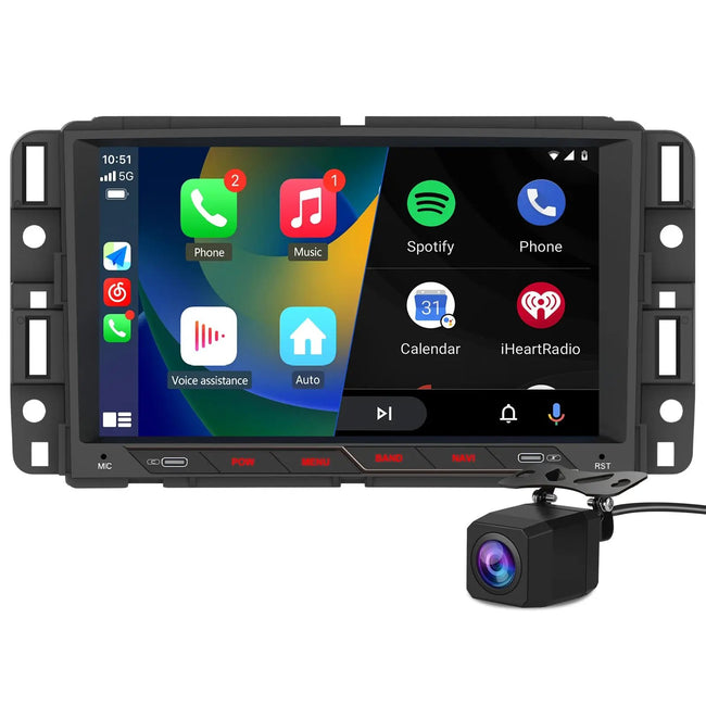 AWESAFE 8 Inch Android Car Stereo for 2007-2013 Chevy Silverado & GMC Sierra - Wireless CarPlay & Android Auto, 4G+64G, HD Touchscreen, Plug & Play Head Unit Replacement with Bluetooth 5.4 & WiFi AWESAFE