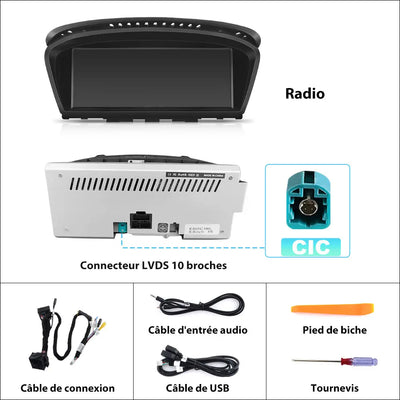 AWESAFE 8.8" Android 13 Autoradio pour BMW S.5 E60/E61, S.3 E90/E91/E92/E93 CIC (2008-2013) Bluetooth, Android Auto et Carplay sans fil AWESAFE