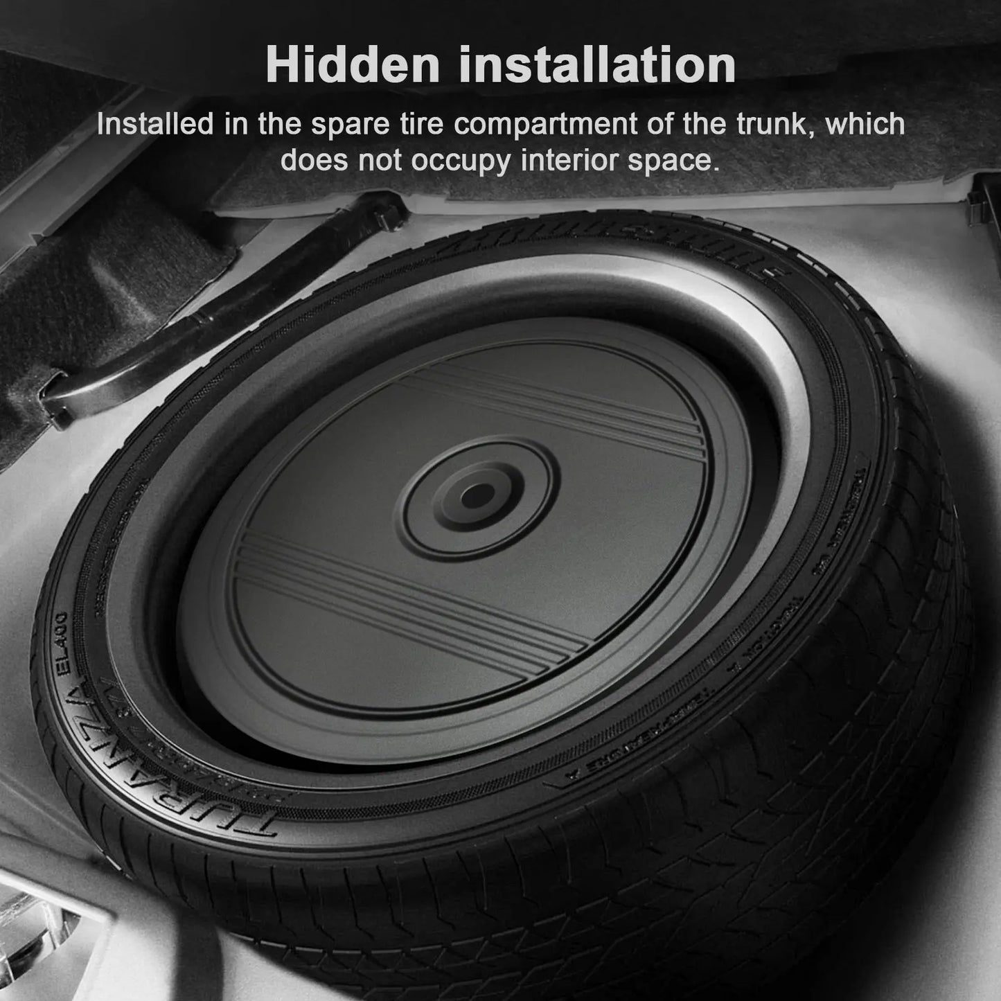 AWESAFE 800W 12-Inch Spare Tire Subwoofer - Hidden Install, Dual High-Elasticity Suspension, Bass Remote, Overload Protect AWESAFE