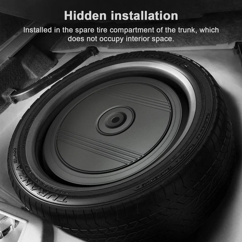 AWESAFE 800W 12-Inch Spare Tire Subwoofer - Hidden Install, Dual High-Elasticity Suspension, Bass Remote, Overload Protect AWESAFE