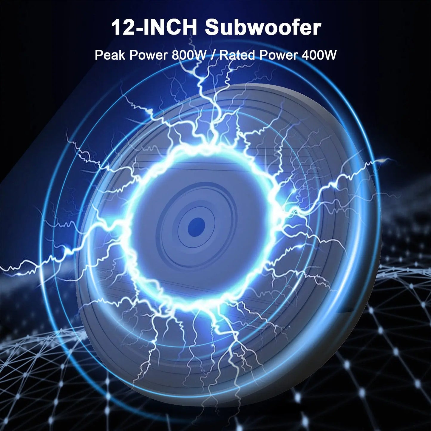 AWESAFE 800W 12-Inch Spare Tire Subwoofer - Hidden Install, Dual High-Elasticity Suspension, Bass Remote, Overload Protect AWESAFE