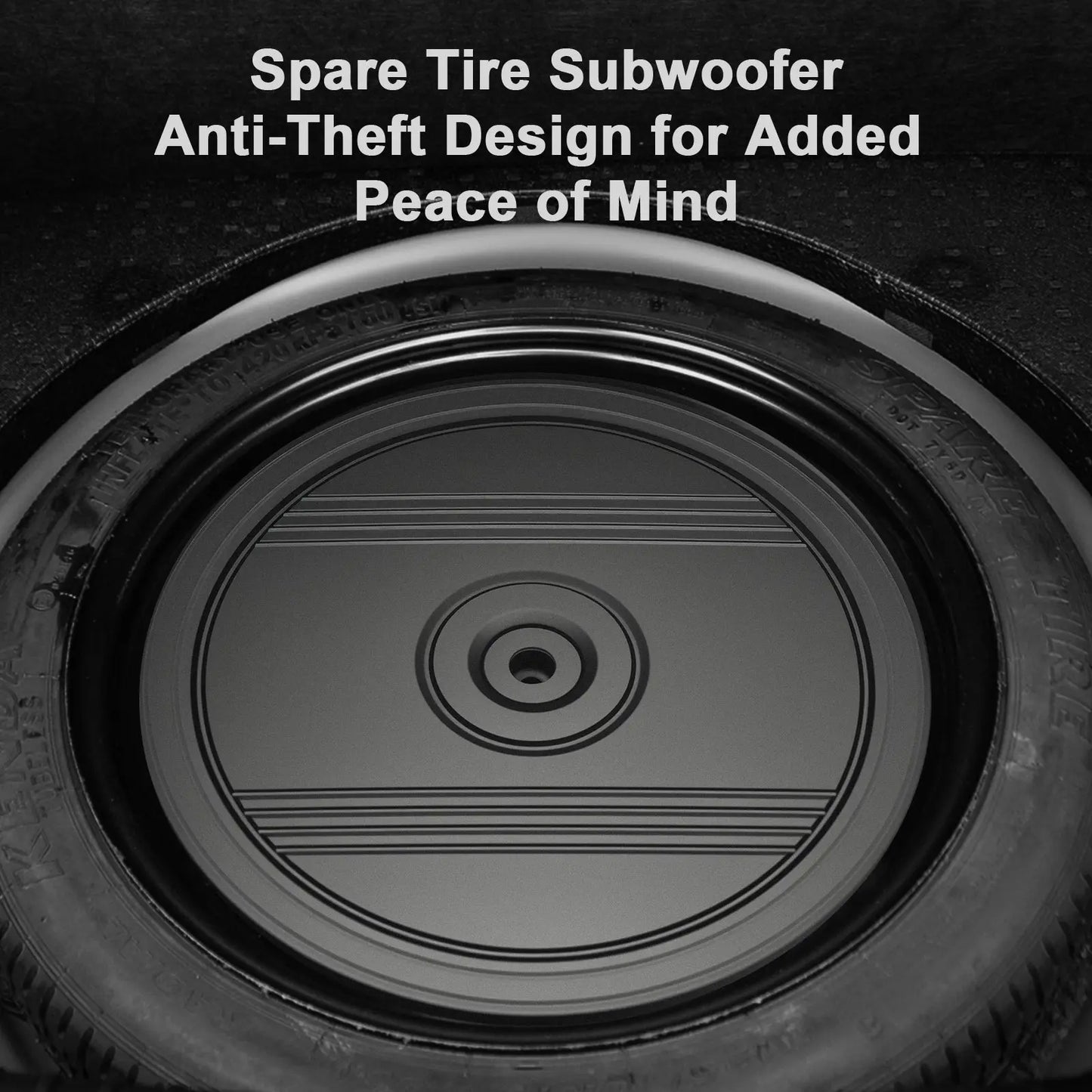 AWESAFE 800W 12-Inch Spare Tire Subwoofer - Hidden Install, Dual High-Elasticity Suspension, Bass Remote, Overload Protect AWESAFE