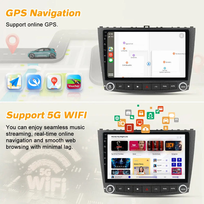 AWESAFE 9 Inch Car Radio for Lexus IS250 IS300 IS200 IS220 IS350 2005-2012 with CarPlay & Android Auto Bluetooth SWC GPS Navigation AWESAFE