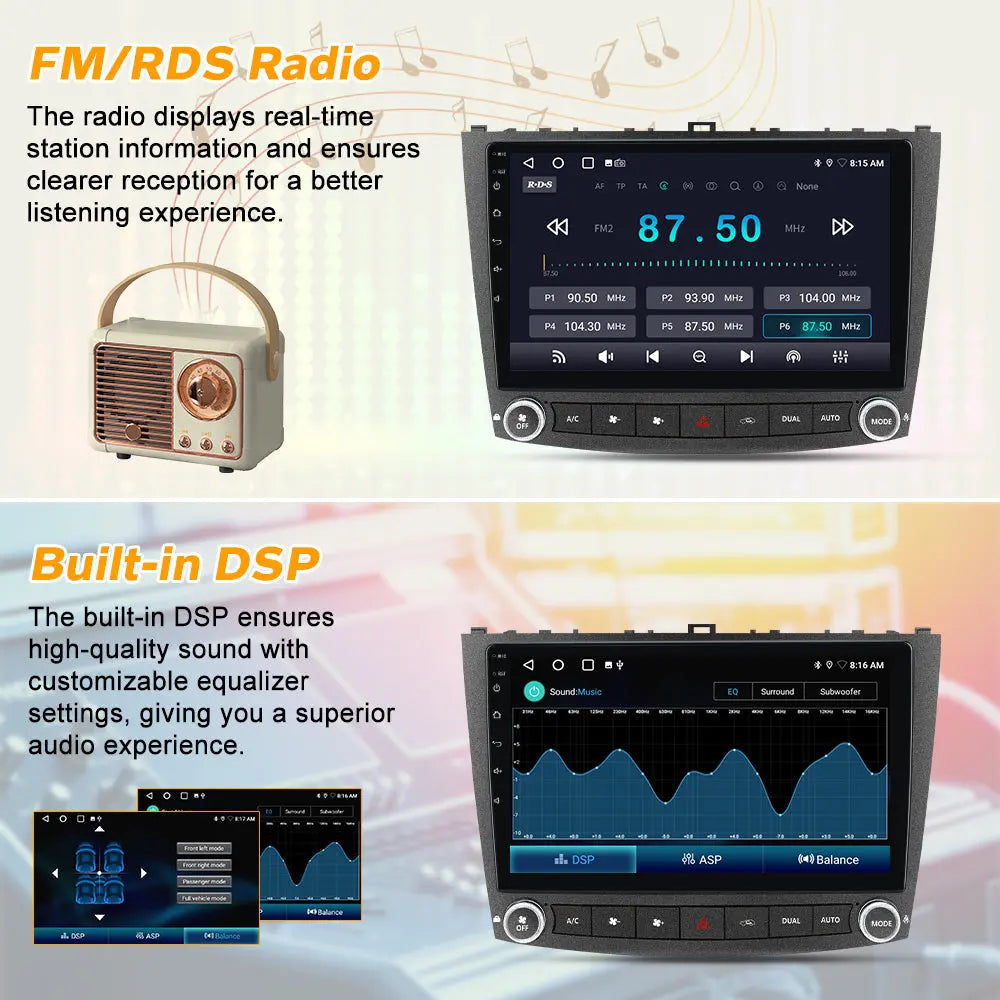 AWESAFE 9 Inch Car Radio for Lexus IS250 IS300 IS200 IS220 IS350 2005-2012 with CarPlay & Android Auto Bluetooth SWC GPS Navigation AWESAFE