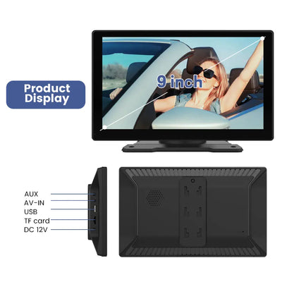 AWESAFE 9 Inch Wireless Carplay Android Auto Screen Car Stereo Radio, Portable Car Radio Receiver Compatible with Bluetooth Online GPS Navigation Voice Control AWESAFE