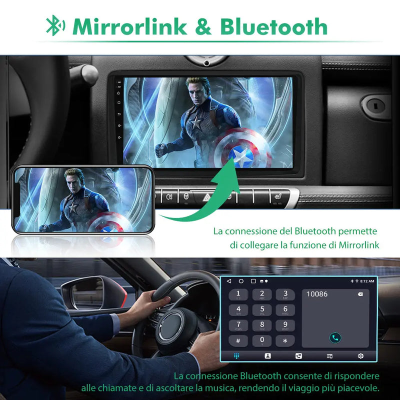 AWESAFE 9 Pollici Android Autoradio (6+128GB) con Carplay Android Auto per Mercedes Benz Smart Fortwo 451 (2005-2010) Car Radio con GPS Bluetooth WIFI FM 4G SIM Comandi al Volante AWESAFE