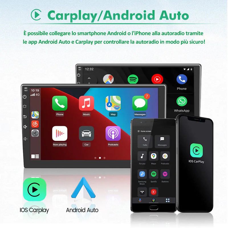 AWESAFE 9 Pollici Android Autoradio (6+128GB) con Carplay Android Auto per Mercedes Benz Smart Fortwo 451 (2005-2010) Car Radio con GPS Bluetooth WIFI FM 4G SIM Comandi al Volante AWESAFE