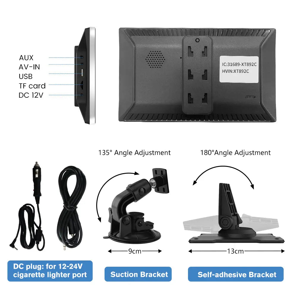 AWESAFE 9 Pollici Autoradio Wireless CarPlay Android Auto con Siri Bluetooth GPS AUX-Argento/Nero AWESAFE