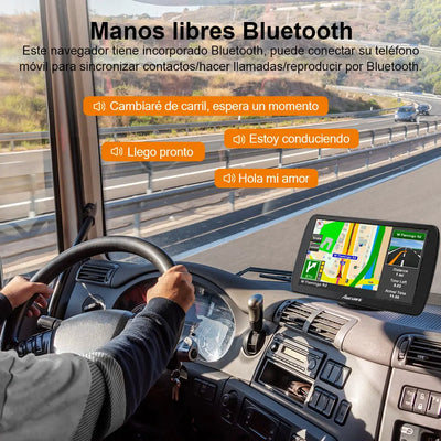 AWESAFE 9 Pulgadas Navegador GPS para Camiones y Coches, con Bluetooth y Actualizaciones de Mapas de Europa para Toda la Vida AWESAFE