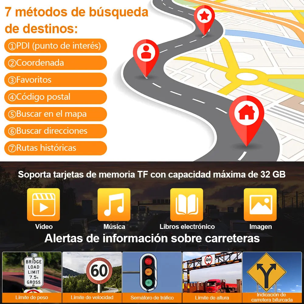 AWESAFE 9 Pulgadas Navegador GPS para Camiones y Coches, con Bluetooth y Actualizaciones de Mapas de Europa para Toda la Vida AWESAFE