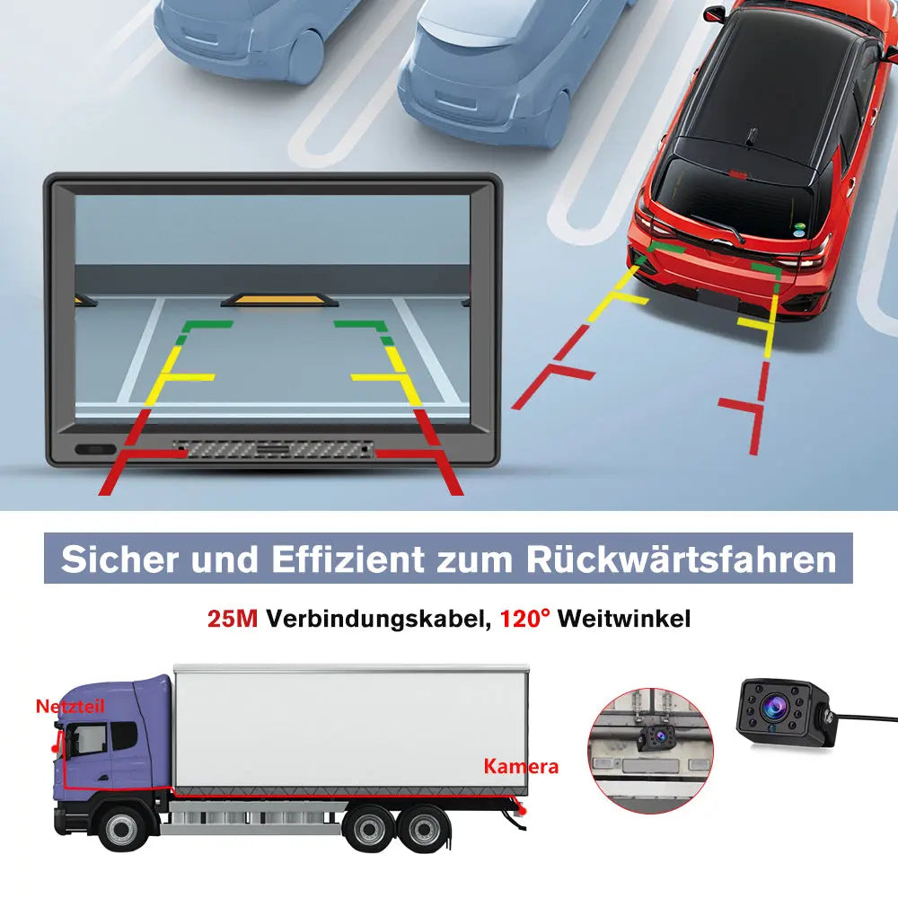 AWESAFE 9 Zoll Navigationsgerät mit Bluetooth und Rückfahrkamera, 2023 Europa Karten, GPS Navigation für PKW KFZ LKW AWESAFE