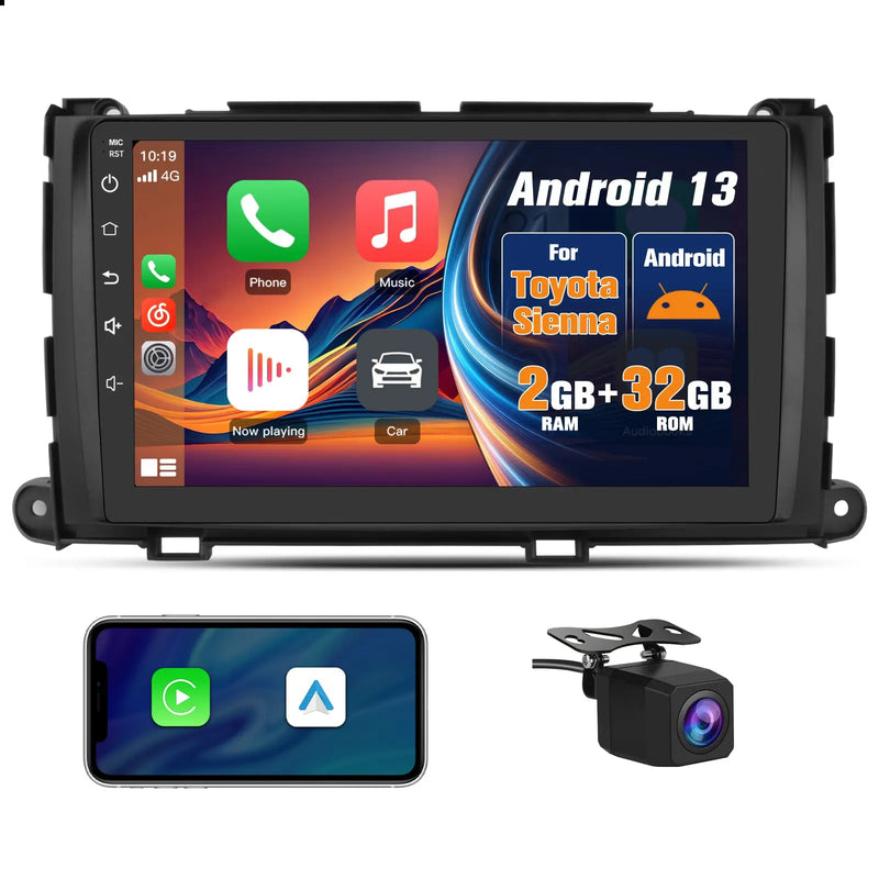 AWESAFE 9 inch Android 13 Car Stereo,4G+64G 8-Core Head Unit Radio for Toyota Sienna 2011-2014 with Bluetooth DSP GPS FM AWESAFE