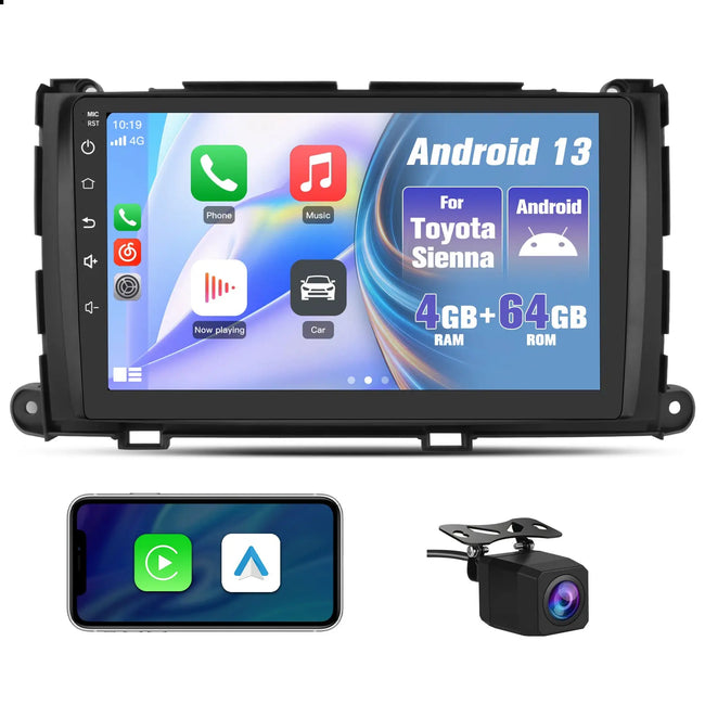 AWESAFE 9 inch Android 13 Car Stereo,4G+64G 8-Core Head Unit Radio for Toyota Sienna 2011-2014 with Bluetooth DSP GPS FM AWESAFE