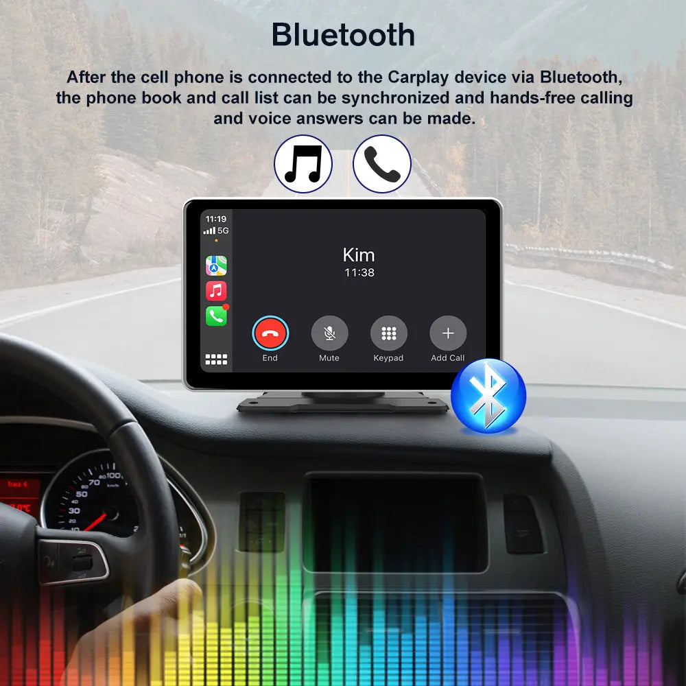 AWESAFE 9 inch Portable Wireless CarPlay Android Auto AirPlay AutoLink Car Radio Screen Bluetooth Music GPS Navigation on Dashboard Car Audio AWESAFE