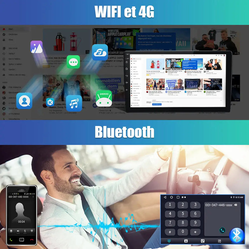 AWESAFE 9 pouces Autoradio pour Renault kangoo 2008,Android auto sans fil & Mirror Link Carplay sans fil & Airplay AWESAFE