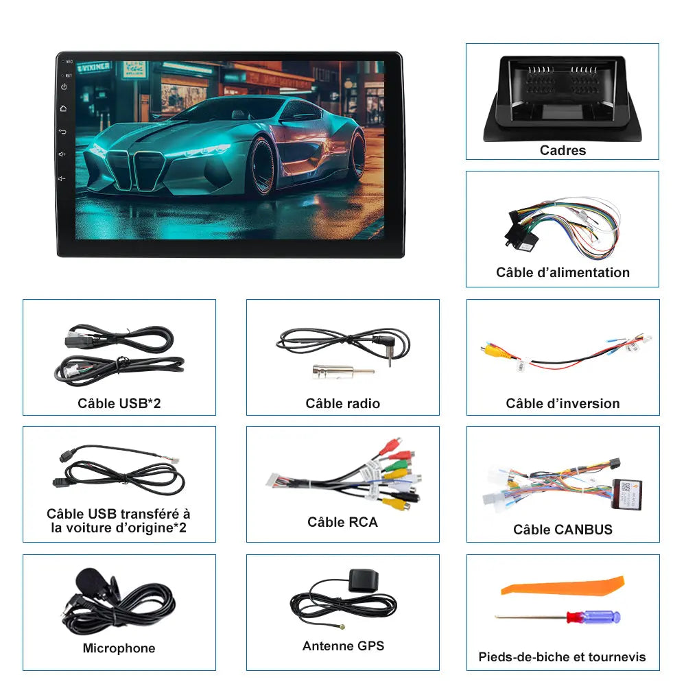 AWESAFE 9 pouces Autoradio pour Renault kangoo 2008,Android auto sans fil & Mirror Link Carplay sans fil & Airplay AWESAFE