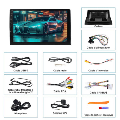 AWESAFE 9 pouces Autoradio pour Renault kangoo 2008,Android auto sans fil & Mirror Link Carplay sans fil & Airplay AWESAFE