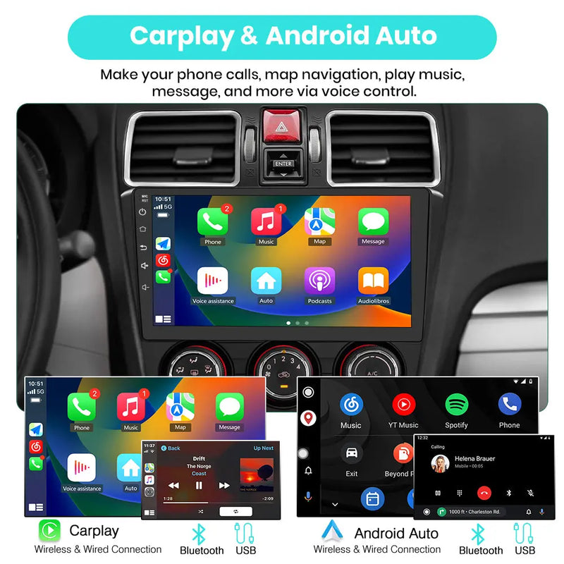AWESAFE 9'' Car Radio for 2016-2017 CROSSTREK &2012-2015 SUBARU FORESTER &2011-2017 IMPREZA/XV 2014 + WRX / LEVORG ,Wireless Carplay Android Auto Bluetooth GPS WiFi WC RDS AWESAFE
