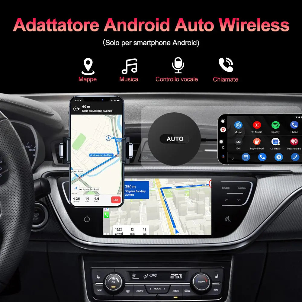 AWESAFE Adattatore Wireless Android Auto– Dongle di aggiornamento per Android Auto Wireless, necessario per auto con sistema Android Auto cablato di serie e smartphone Android AWESAFE