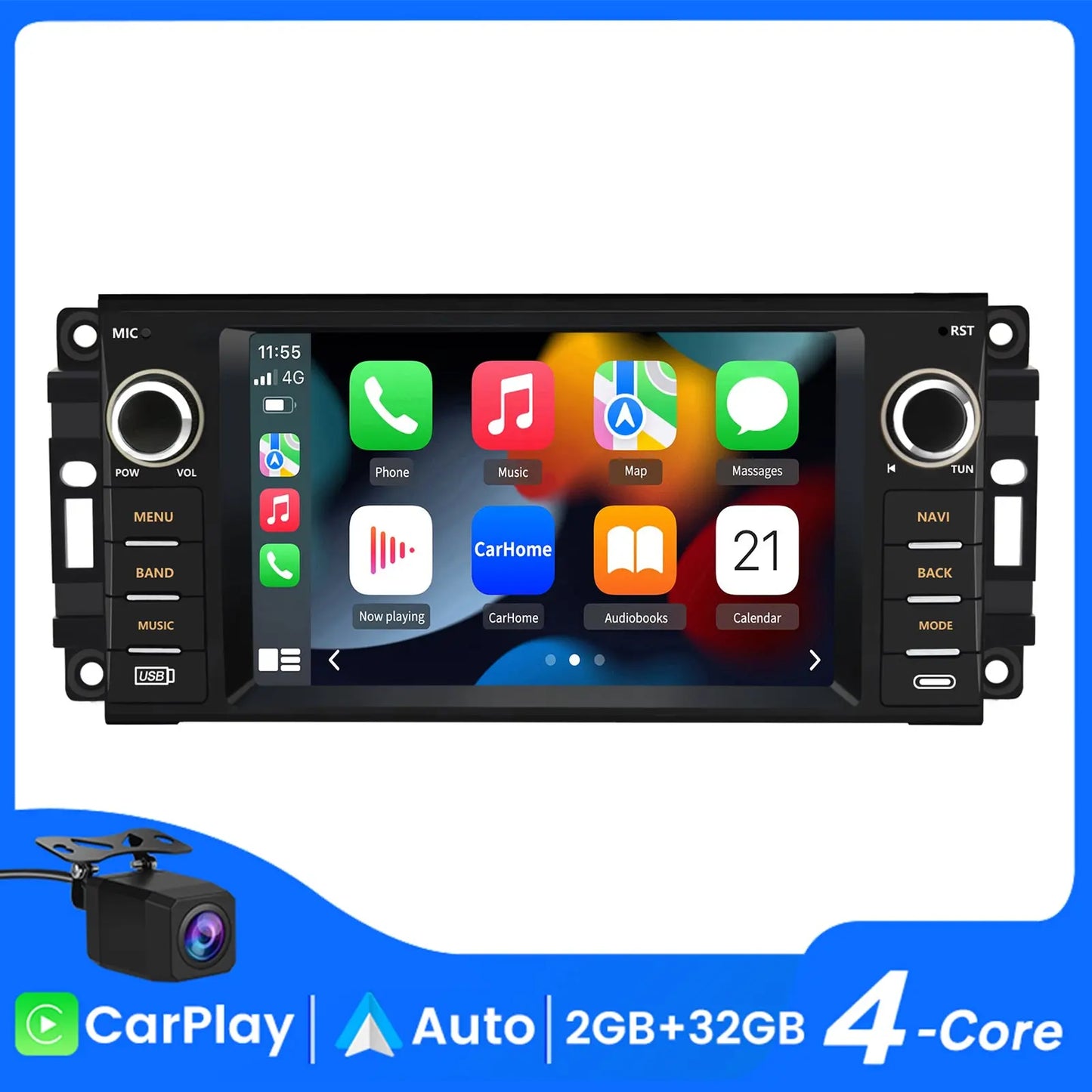 AWESAFE Andriod Car Radio Stereo for Chrysler Sebring 2007-2010 GPS Screen Upgrade Built in Carplay/Android Auto SWC BT AM/FM 2G RAM 32G ROM Head Unit AWESAFE