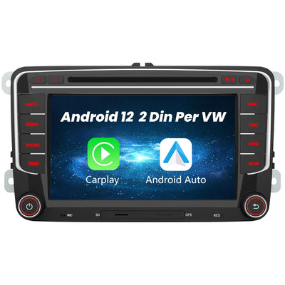 AWESAFE Android 11 Autoradio 2 Din per VW Volkswagen Golf 5 6 Polo Passat Skoda Seat Tiguan, [2G+32GB] 7 Pollici Car Radio Bluetooth SD GPS Comandi al Volante CarPlay e Android Auto AWESAFE