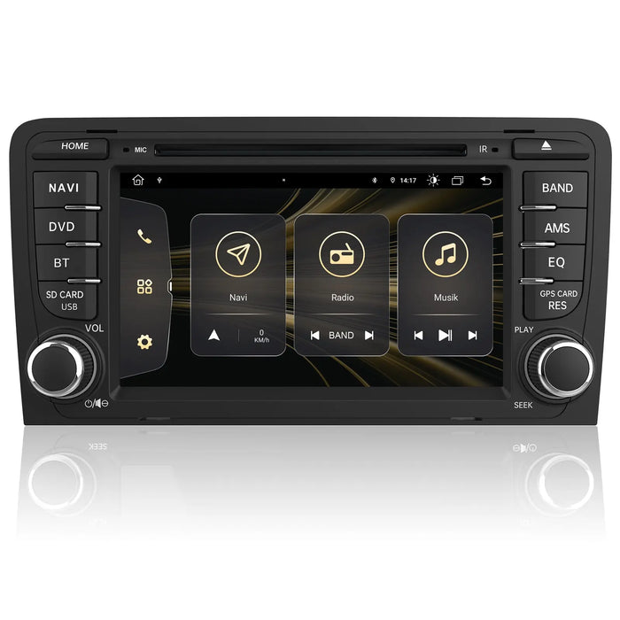 AWESAFE Android 11.0 [2GB+32GB] Radio Coche 7 Pulgadas con Pantalla Táctil 2 DIN para Audi A3/S3/RS3, Autoradio con Bluetooth/GPS/FM/CD DVD/USB/SD/WiFi/Carplay, Apoyo Mandos Volante y Aparcamiento AWESAFE