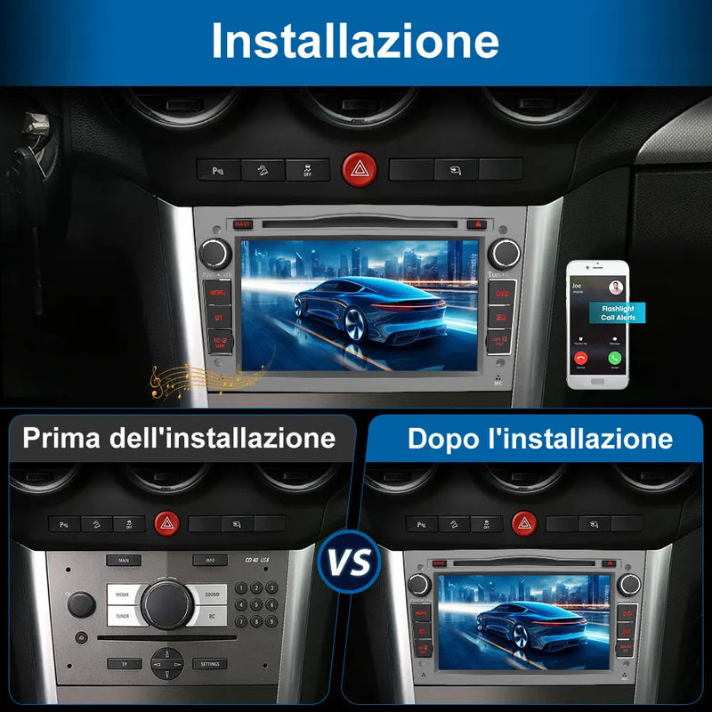 AWESAFE Android 12 Autoradio 2G+32G con Schermo Touchscreen 7 Pollici Bluetooth/FM- Per Opel Vivaro Sigum Meriva Astra Tigra Twin Top Antara Combo Agila Corsa Vectra Zafira AWESAFE