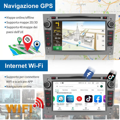 AWESAFE Android 12 Autoradio 2G+32G con Schermo Touchscreen 7 Pollici Bluetooth/FM- Per Opel Vivaro Sigum Meriva Astra Tigra Twin Top Antara Combo Agila Corsa Vectra Zafira AWESAFE