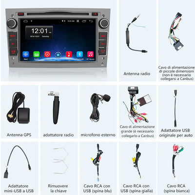 AWESAFE Android 12 Autoradio 2G+32G con Schermo Touchscreen 7 Pollici Bluetooth/FM- Per Opel Vivaro Sigum Meriva Astra Tigra Twin Top Antara Combo Agila Corsa Vectra Zafira AWESAFE