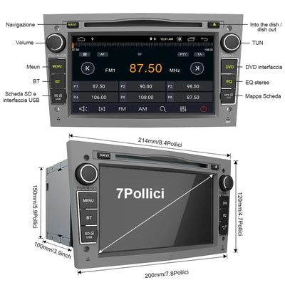 AWESAFE Android 12 Autoradio 2G+32G con Schermo Touchscreen 7 Pollici Bluetooth/FM- Per Opel Vivaro Sigum Meriva Astra Tigra Twin Top Antara Combo Agila Corsa Vectra Zafira AWESAFE
