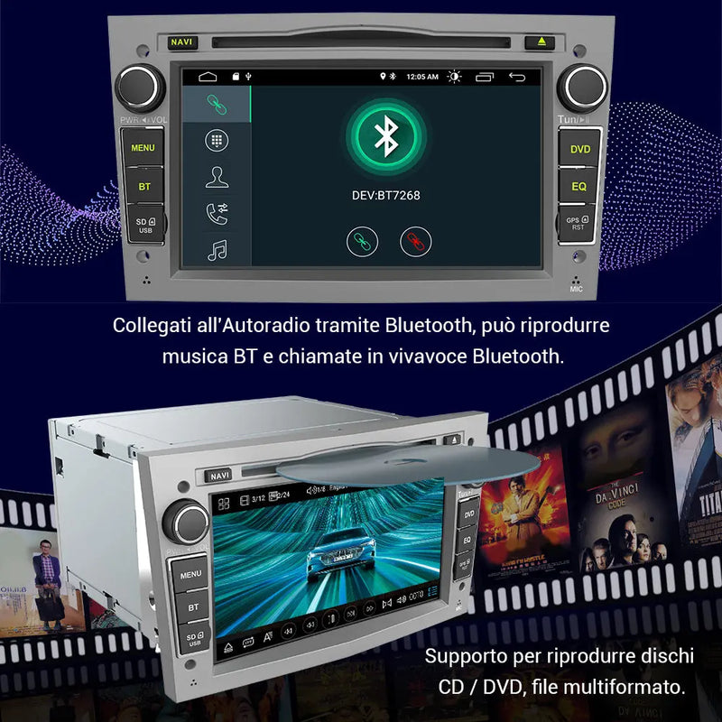 AWESAFE Android 12 Autoradio 2G+32G con Schermo Touchscreen 7 Pollici Bluetooth/FM- Per Opel Vivaro Sigum Meriva Astra Tigra Twin Top Antara Combo Agila Corsa Vectra Zafira AWESAFE