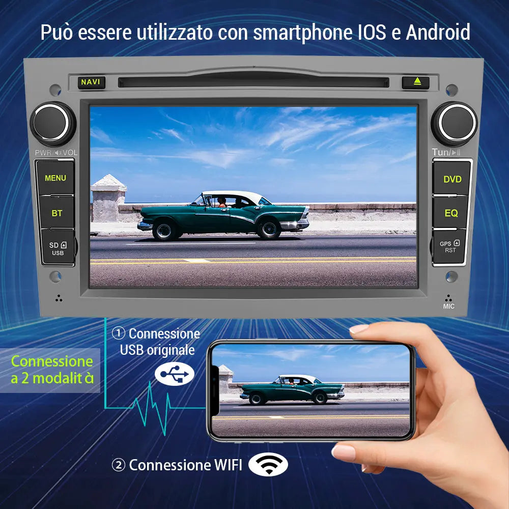 AWESAFE Android 12 Autoradio 2G+32G con Schermo Touchscreen 7 Pollici Bluetooth/FM- Per Opel Vivaro Sigum Meriva Astra Tigra Twin Top Antara Combo Agila Corsa Vectra Zafira AWESAFE