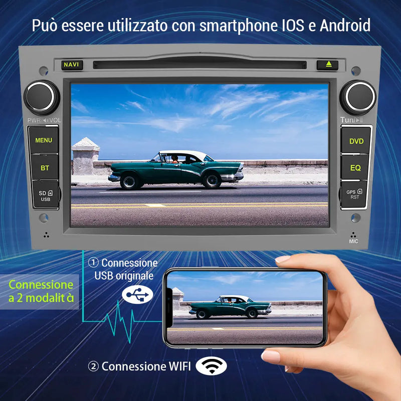 AWESAFE Android 12 Autoradio 2G+32G con Schermo Touchscreen 7 Pollici Bluetooth/FM- Per Opel Vivaro Sigum Meriva Astra Tigra Twin Top Antara Combo Agila Corsa Vectra Zafira AWESAFE