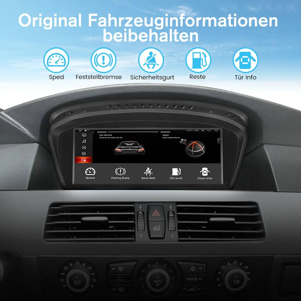 AWESAFE Android 12 Autoradio 8,8 Zoll IPS Touchscreen Qualcomm Octa Core 4GB+64GB mit Android Auto Carplay Bluetooth für 5er E60 3er E90 CCC-System AWESAFE