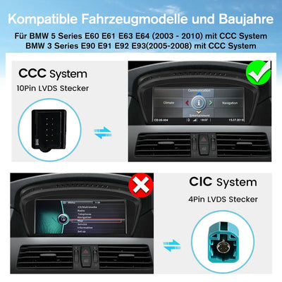 AWESAFE Android 12 Autoradio 8,8 Zoll IPS Touchscreen Qualcomm Octa Core 4GB+64GB mit Android Auto Carplay Bluetooth für 5er E60 3er E90 CCC-System AWESAFE