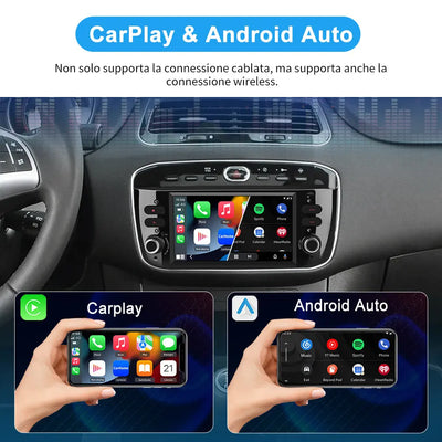 AWESAFE Android 12 Autoradio con CarPlay Android Auto per Fiat Punto Evo 2012-2017 (4+64GB) 6.2 pollici Car Radio 1 DIN con 4G Bluetooth FM RDS GPS Comandi al Volante AWESAFE