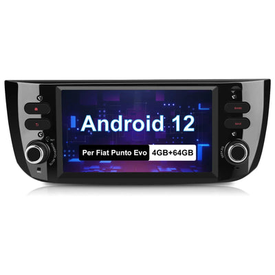 AWESAFE Android 12 Autoradio con CarPlay Android Auto per Fiat Punto Evo 2012-2017 (4+64GB) 6.2 pollici Car Radio 1 DIN con 4G Bluetooth FM RDS GPS Comandi al Volante AWESAFE