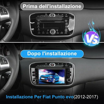 AWESAFE Android 12 Autoradio con CarPlay Android Auto per Fiat Punto Evo 2012-2017 (4+64GB) 6.2 pollici Car Radio 1 DIN con 4G Bluetooth FM RDS GPS Comandi al Volante AWESAFE