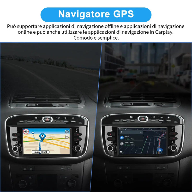 AWESAFE Android 12 Autoradio con CarPlay Android Auto per Fiat Punto Evo 2012-2017 (4+64GB) 6.2 pollici Car Radio 1 DIN con 4G Bluetooth FM RDS GPS Comandi al Volante AWESAFE