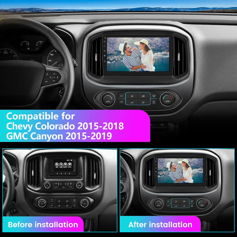 AWESAFE Android 12 Car Radio Stereo for Chevy Colorado 2015-2018 / GMC Canyon 2015-2019 with Built-in Wireless Apple CarPlay & Android Auto AWESAFE