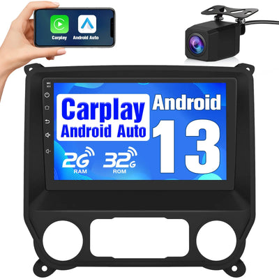 AWESAFE Android 12 Car Radio Stereo for Chevy Silverado GMC Sierra 2014-2018 with Built-in Wireless Apple CarPlay & Android Auto AWESAFE