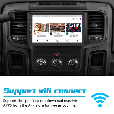 AWESAFE Android 12 Car Radio Stereo for Dodge Ram 2013-2018 1500 2500 3500(Manual AC) with Built-in Wireless Apple CarPlay & Android Auto AWESAFE